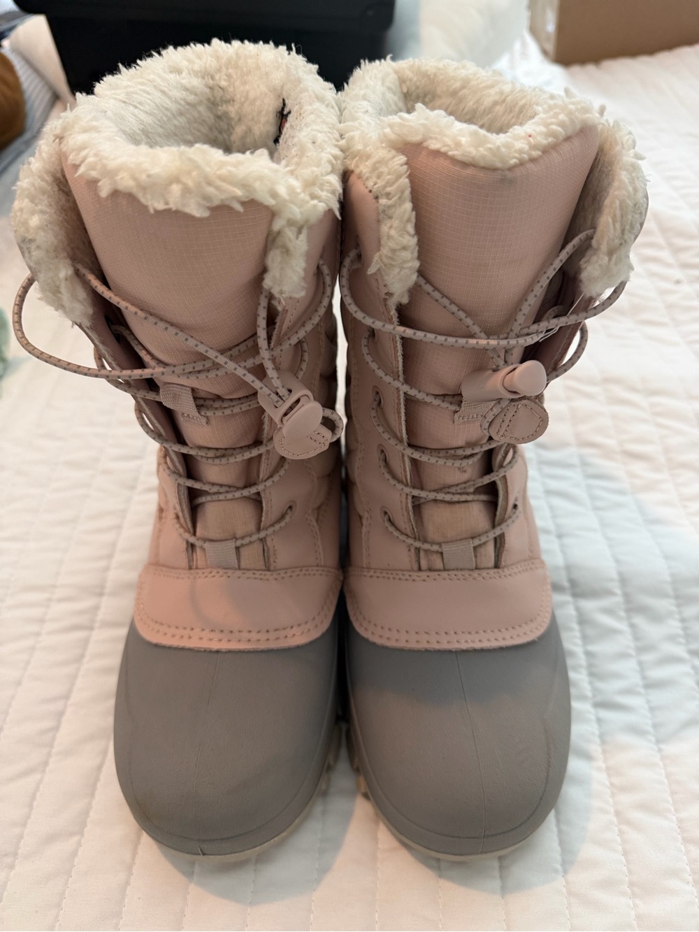 Target Pink and Gray Women's Winter Snow Boots with Faux Fur